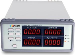 MATRIX Power Meter MPM-1010, Watt Meter 15Hz-650Hz, High Precision Bench Digital AC Power Meters, Voltage Current Power Factor and Frequency Meter with Upper and Lower Limit Set and Sound Light Alarm