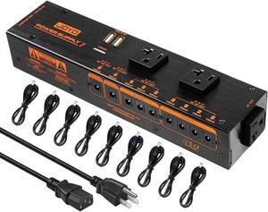 JOYO Guitar Pedal Power Supply 1200W AC Isolated Pedal Board Power Supply with 9 Outputs DC 9V/12V/18V (100mA/500mA) and USB 5V for Phone Combo Amplifier Keyboard Pedalboard (JP-07)