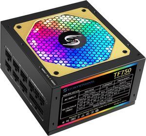 Power Supply 750W PSU ARGB Fully Modular Standard ATX Gaming PC Power Full Voltage 110/220V 20+4Pin Main Power with 120mm Ultra-Silent FDB Fan White