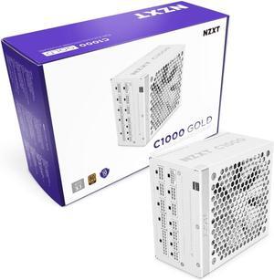 NZXT C1000 Gold ATX 3.1 - Fully Modular Low-Noise PC Gaming Power Supply - 1000 Watts - 80 Plus Gold - 12V-2x6 Connector - Zero Fan Mode - 100% Japanese Capacitors - White