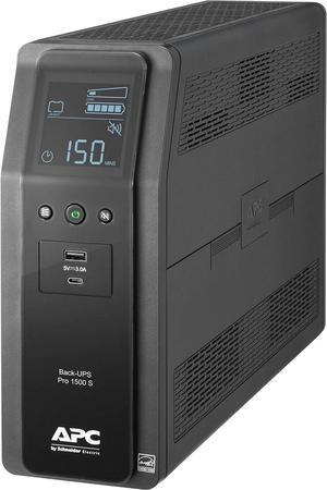 APC UPS 1500VA Sine Wave UPS Battery Backup, BR1500MS2 Backup Battery Power Supply, AVR, 10 Outlets, (2) USB Charger Ports