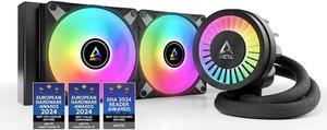ARCTIC Liquid Freezer III 240 A-RGB - CPU AIO Water Cooler, Water Cooling PC, Intel & AMD, Efficient PWM-Controlled Pump, Fan: 2002000 RPM, LGA1851 and LGA1700 Contact Frame - Black
