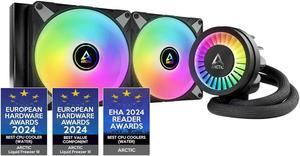 ARCTIC Liquid Freezer III 280 A-RGB - CPU AIO Water Cooler, Water Cooling PC, Intel & AMD, Efficient PWM-Controlled Pump, Fan: 2001900 RPM, LGA1851 and LGA1700 Contact Frame - Black