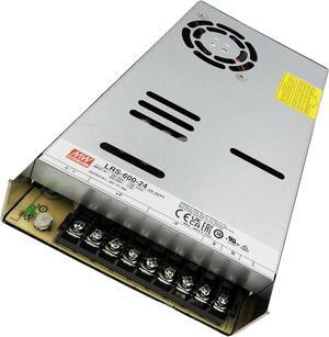 Mean Well 600W Single Output Switching PC Bench Power Supply Dc Power Supply Variable Computer 24V 25A (LRS-600-24 24V/25A/600W/Single Supply)