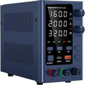 dc Power Supply Adjustable DC Regulated Switching Power Supply EPS3205 Battery Charging Mobile Phone Computer Repair Aging Power Supply(EPS1602(0-160V/0-2A) Blue)