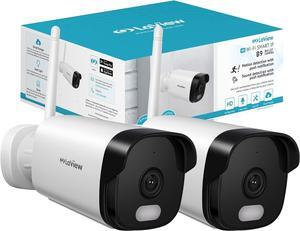 LaView Outdoor Security Cameras 3K 5MP HD,Cameras for Home Security with AI Human Detection,IP65 Waterproof,2-Way Talk,Clear Night Vision,2.4G WiFi,SD Card Slot&US Cloud Storage,Work with Alexa(2pcs)