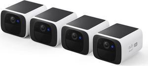 eufy Security S220 SoloCam 4-Cam Pack, Solar Charging, Wireless Outdoor Camera, Continuous Power, 2K Resolution, Day and Night Clarity, 2.4 GHz Wi-Fi, No Monthly Fee