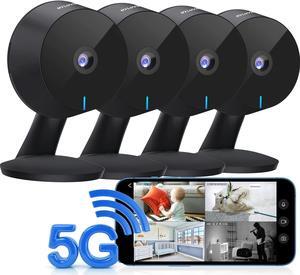 LaView 5G& 2.4GHz Security Cameras 4pcs, Home Security Camera Indoor 1080P, Wi-Fi Cameras Wired for Pet, Motion Detection, Two-Way Audio, Night Vision, Works with Alexa, iOS & Android & Web Access