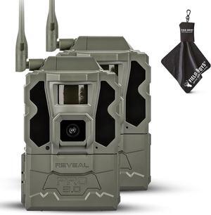 TACTACAM Reveal Pro 3.0 Cellular Trail Camera - Multi-Cellular Network, GPS, 2" LCD, No-Glow IR, Wi-Fi Enabled, HD Photos & 1080p Videos, Long Battery Life, Fast Trigger with Cleaning Cloth (2PK)