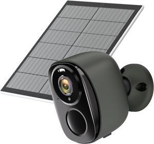 Rraycom Security Cameras Wireless Outdoor with Solar Panel, 2K WiFi Security Camera, Battery Powered Security Camera, Color Night Vision, AI Motion Detection, 2-Way Audio, IP65, SD/Cloud, Works/Alexa