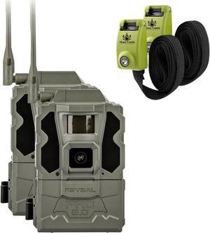 TACTACAM Reveal Pro 3.0 Cellular Trail Camera - Multi-Cellular Network, GPS, 2" LCD, No-Glow IR, Wi-Fi Enabled, HD Photos & 1080p Videos, Long Battery Life, Fast Trigger + Steel Reinforced Straps- 2PK