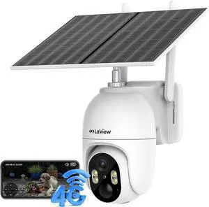 LaView 4G LTE Cellular Security Camera 2K Solar Camera Outdoor Wireless, Solar Powerd Security Camera with Color Night Vision, 3MP HD Cameras for Home Security Motion Detection,US Cloud