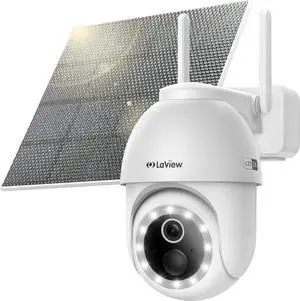 LaView 4G LTE Cellular Security Camera 2K Solar Camera Outdoor Wireless, Solar Powerd Security Camera with Color Night Vision, 360 PT Cameras for Home Security Motion Detection,SD Storage