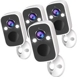 2Pack Security Cameras Wireless Outdoor, 2K Battery WiFi Surveillance Indoor Home Camera with AI Motion Detection Spotlight Siren Alarm, Color Night Vision, 2-Way Talk, Waterproof, Cloud/SD Storage