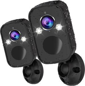Rraycom Security Cameras Wireless Outdoor, 2pcs 2k Cameras for Home Security with Motion Detection Siren Alarm WiFi Surveillance Indoor Camera, Color Night Vision, 2-Way Talk, Waterproof, Cloud/SD