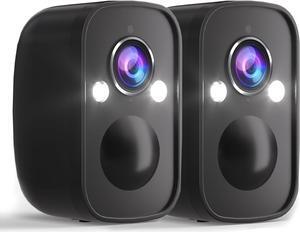 Rraycom 2Pack Security Cameras Wireless Outdoor, 5MP Battery Powered Cameras for Home Security with AI Motion Detection, Color Night Vision, 2-Way Talk, IP65, SD/Cloud, Compatible with Alexa