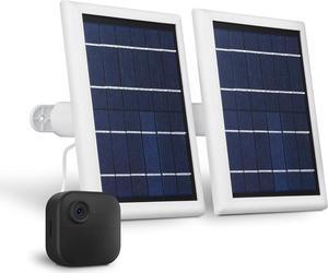 Wasserstein Solar Panel with Internal Battery - Compatible with Blink Outdoor 3/4 (2-Pack, White) (Camera NOT Included)