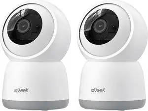 ieGeek 5MP Indoor Security Camera,5G&2.4G WiFi Baby Monitor Pet Camera Surveillance Interieur for Home System,360°PTZ Dog Cam,Video Cam with Phone App,Smart Motion Sensor&Alarm,Work w/Alexa(2pcs)