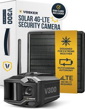 Vosker V300 Ultimate 4G-LTE Autonomous Outdoor Security Camera | High-Capacity 15,000 mAh External Solar Power Bank | SIM Card Included | No Wi-Fi Needed | Live Streaming