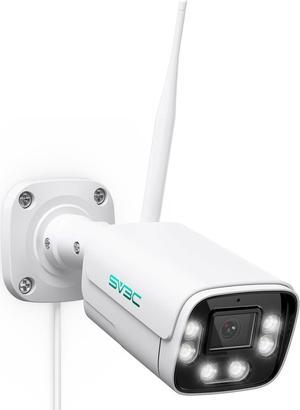 SV3C 4K WiFi IP Camera Outdoor, 8MP Wired Bullet Security Cameras with Floodlight Color Night Vision, ONVIF, RTSP, Humanoid Vehicle Pet Detection, P2P Remote View, 2-way Audio, SD Card & Cloud Storage