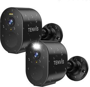 Security Camera Wireless, 2K 4MP HD Surveillance Camera for Home/Outdoor, 2.4G WiFi, 33ft Color Night Vision, IP65 Weatherproof, 2-Way Voice, Perfect for Yard & Driveway (2 Pack) Black