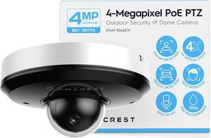 Amcrest ProHD 4MP PTZ Camera Outdoor, 4MP Outdoor Vandal Dome IP PoE Camera (4X Optical Zoom) IK08 Vandal-Proof, IP66 Weatherproof, Night Vision up to 65ft, Pan/Tilt (IP4M-1066EW) (White)