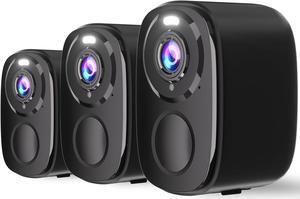 Rraycom 3Pack Wireless Outdoor Security Cameras, 5MP Battery Powered WiFi Security Cameras with Spotlight, Color Night Vision, AI Motion Detection, Siren, 2-Way Talk, SD/Cloud Storage(up to 256GB)
