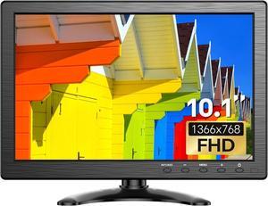 Eyoyo 10.1 inch Security Monitor 1366x768 Resolution, Small HDMI Monitor Supporting HDMI VGA AV BNC USB Input, Small Monitor with Built-in Speakers and Remote Control for PC CCTV Camera X-Box