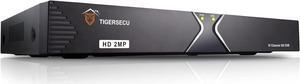 TIGERSECU Super HD 1080P 16-Channel Hybrid 6-in-1 DVR Security Recorder with 2TB Hard Drive, for 2MP(30fps) and for up to 5MP(12.5fps) TVI/AHD/CVI/Analog/RS485 and IP Cameras (Cameras Not Included)