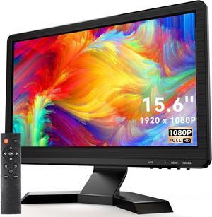 Eyoyo 15.6 inch Small Computer Monitor FHD IPS 1920 x 1080P VGA Monitor LCD Display for PC/Computer/Gaming/Security CCTV Monitor with HDMI/VGA/AV/BNC/USB Input, Built-in Speakers and Remote.