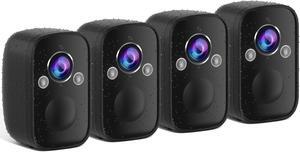 Rraycom 5MP Security Cameras Wireless Outdoor, 4PC Battery Powered Spotlight Siren Alarm Color Night Vision Security Camera, AI Motion Detection, 2-Way Talk, Cloud/SD, Work with Alexa