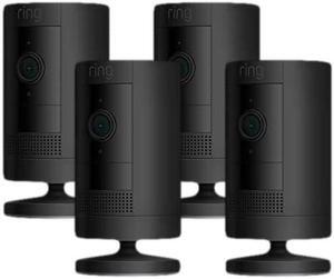 Ring Stick Up Cam Battery | Weather-Resistant Outdoor Camera, Live View, Color Night Vision, Two-way Talk, Motion alerts, Works with Alexa | 4-Pack | Black