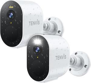 Security Camera Wireless, 2K 4MP HD Surveillance Camera for Home/Outdoor, 2.4G WiFi, 33ft Color Night Vision, IP65 Weatherproof, 2-Way Voice, Perfect for Yard & Driveway (2 Pack) White