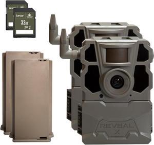 TACTACAM Reveal X Gen 2.0 LTE Cellular Trail Camera + 32GB SD Card + Lipo Lithium Battery Pack (2 PK)