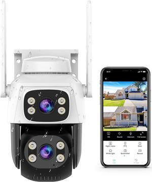 VSTARCAM Outdoor Waterproof Security Camera with 2 in 1 CameraDual Lens Linkage,Outside Cameras for Home Security with Cord, AI Tracking, Light Alarm, Color Night, 2-Way Talk, 24/7 Record,SD/Cloud