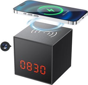 LIZVIE Alarm Clock 1080P Wireless Charger with Motion Detection Alerts Hidden Camera for Home Office Security