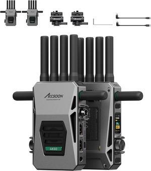 Accsoon CineView Master 4K Wireless Transmitter Receiver 4K60P SDI HDMI Video Transmission System with 2.4GHz+6GHz+5GHz Tri-Band+DFS, 25ms Latency, Allow 1 Wired iOS Device+4 Wireless Monitoring