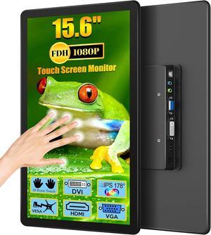 MAGEX 15.6" Touchscreen Monitor, HDMI+VGA+DVI FHD 1920x1080p IPS Rp Pi Touch Screen Monitor 10-Point Touch Display with Remote Control Speakers VESA for Pi PS4/5 Laptop PC Xbox
