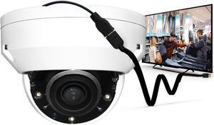 ENS 5MP HDMI Security IP Camera, HDMI Output, Display 2MP Video Directly on TV/Monitor Without Delay, Logo Designable, Alarm/Audio Support, 2.8mm Lens, IP66, NDAA Compliant, Built-in TF Card Slot