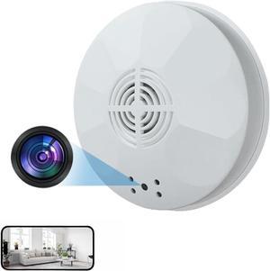 WiFi Wiring Smoke Video Detector Real-Time Camera 4K Ultra HD Clarity Small Nanny Cam with Night Vision Clear and Motion Detection Home Surveillance Security No Audio