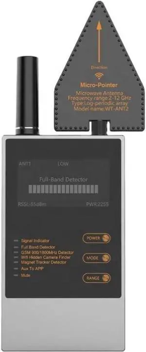 Digi ProScan AI Quantum Privacy Counter Surveillance Bug Sweep Detector - Detects Hidden Cameras, GPS Trackers, Trojan Monitoring Devices, and More - Dual Speakers, High Sensitivity