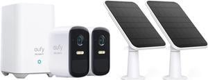 eufy Security, eufyCam S220 (eufyCam 2C Pro) 2-Cam Kit & Certified eufyCam Solar Panel 2 Pack, Wireless Home Security Camera, 2K Resolution, 180-Day Battery Life