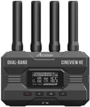 Accsoon CineView HE 2.4GHz&5GHz Dual-Band Transmission, Wireless Video Transmitter, 1200FT (350M) Range, 0.06s Latency, 1080p 60fps, Support 4 Devices Moniitoring (Transmitter Only)