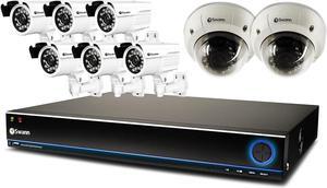 Swann CODV16-AD1B6D2-US, DVR16-3000 TruBlue 16 Channel D1 Digital Video Recorder with 6x PRO-760 - Super Wide-Angle Security Cameras & 2x PRO-781 - Ultimate Optical Zoom Dome Cameras