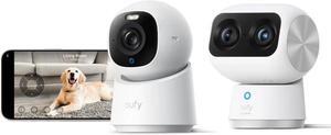 eufy Security Indoor Cam S350, Dual Cameras, 4K UHD Security Camera with 8× Zoom + Indoor Cam E30, Latest Generation, 4K UHD Security Camera, 360 Pan-Tilt