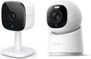 eufy Security Indoor Cam C120, Plug-in Security Camera 3 MP + Indoor Cam E30, Latest Generation, 4K UHD Security Camera, 360 Pan-Tilt