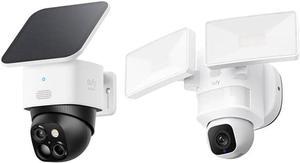 eufy Security SoloCam S340, Solar Security Cameras Wireless Outdoor + Floodlight Camera E30, Security Camera Outdoor, 360° Pan and Tilt, 2K Video