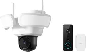 AOSU Floodlightcam Pro Wired + 5MP Doorbell Camera - No Monthly Fee
