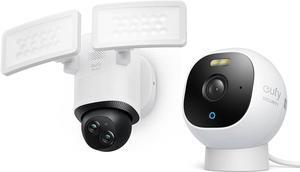 eufy Security Outdoor Cam E210, All-in-One Security Camera with 1080p Resolution Floodlight Camera E340 Wired, 360° Pan and Tilt