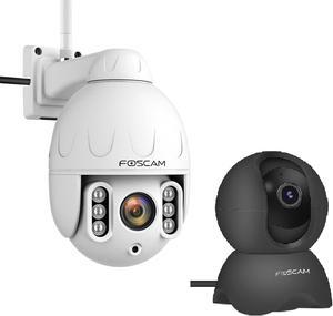 FOSCAM 5MP WiFi Pet Cameras for Home Security Pan Tilt, & SD4 2k 4MP Outdoor Security Camera Dual Band 5G/2.4GHz WiFi Pan Tilt